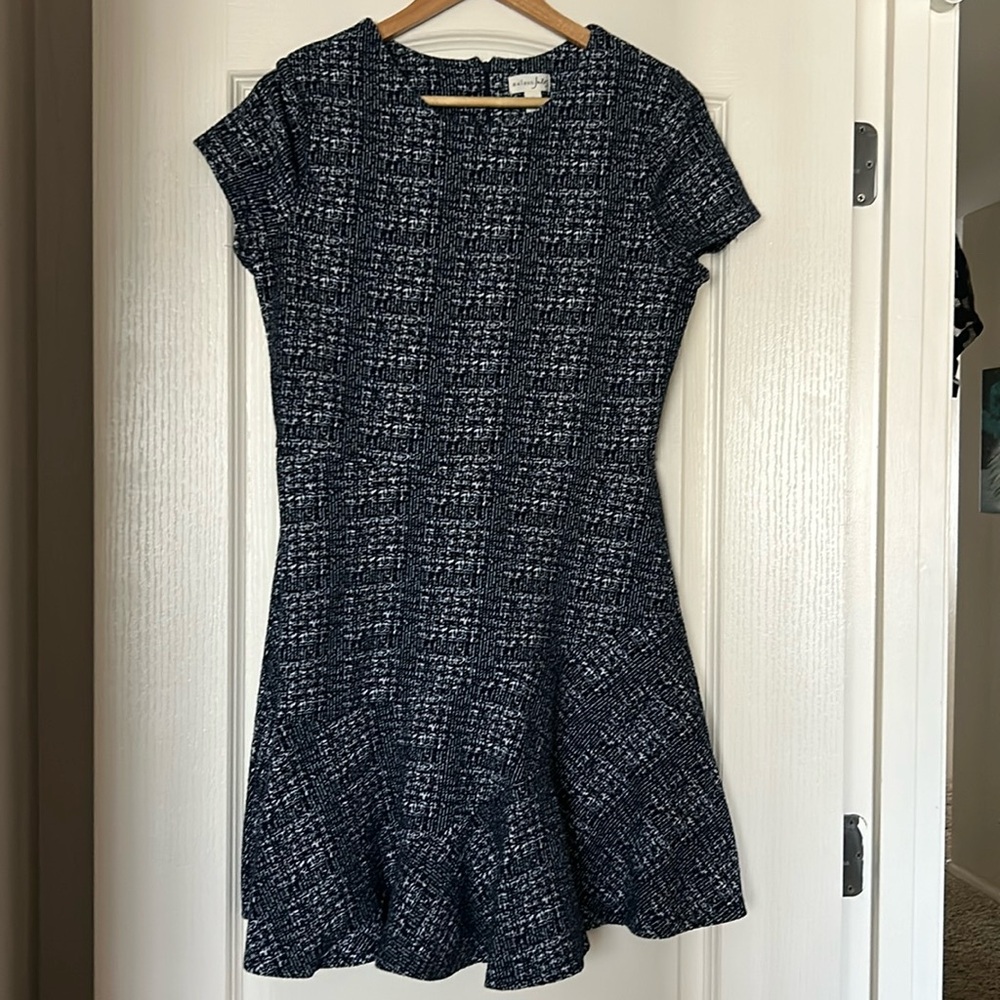 Maison Jules Knit Navy and White Dress